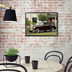 «Mercedes-Benz 300d Limousine (W189) '1951–62» в интерьере комнаты в стиле ретро с плетеными корзинами «Mercedes-Benz 300d Limousine (W189) '1951–62» в интерьере комнаты в стиле ретро с плетеными корзинами