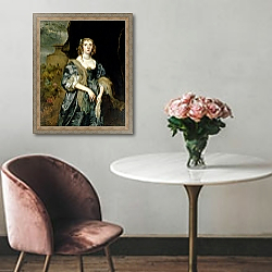 «Anne Carr, Countess of Bedford, c.1638» в интерьере в классическом стиле над креслом «Anne Carr, Countess of Bedford, c.1638» в интерьере в классическом стиле над креслом