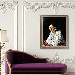 «Madama Claude Marie Dubufe 1818» в интерьере в классическом стиле над банкеткой «Madama Claude Marie Dubufe 1818» в интерьере в классическом стиле над банкеткой
