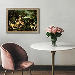 «The Parable of the Good Samaritan, 1575» в интерьере в классическом стиле над креслом «The Parable of the Good Samaritan, 1575» в интерьере в классическом стиле над креслом
