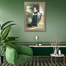 «Portrait of Marie Laczinska Countess Walewska, 1812» в интерьере в классическом стиле в фиолетовых тонах «Portrait of Marie Laczinska Countess Walewska, 1812» в интерьере в классическом стиле в фиолетовых тонах