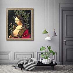 «Portrait of a Young Woman, 1506» в интерьере коридора в классическом стиле «Portrait of a Young Woman, 1506» в интерьере коридора в классическом стиле