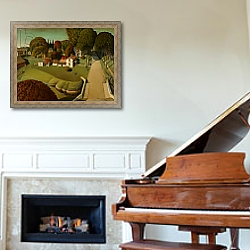 «The Birthplace of Herbert Hoover, West Branch, Iowa, 1931» в интерьере классической гостиной над диваном «The Birthplace of Herbert Hoover, West Branch, Iowa, 1931» в интерьере классической гостиной над диваном