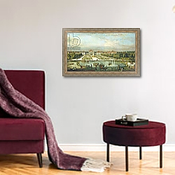 «Nymphenburg Palace, Munich, c.1761» в интерьере гостиной в бордовых тонах «Nymphenburg Palace, Munich, c.1761» в интерьере гостиной в бордовых тонах