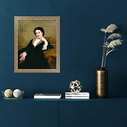 «Madeleine Brohant of the Comedie-Francaise, 1860» в интерьере в классическом стиле в синих тонах «Madeleine Brohant of the Comedie-Francaise, 1860» в интерьере в классическом стиле в синих тонах