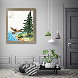 «Rabbit flying on a Bird, illustration from 'Brer Rabbit'» в интерьере коридора в классическом стиле «Rabbit flying on a Bird, illustration from 'Brer Rabbit'» в интерьере коридора в классическом стиле