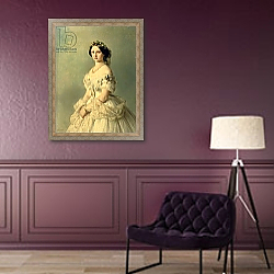 «Portrait of Princess of Baden, 1856» в интерьере в классическом стиле в фиолетовых тонах «Portrait of Princess of Baden, 1856» в интерьере в классическом стиле в фиолетовых тонах
