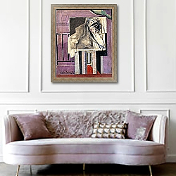 «Still Life in front of Balcony; Nature Morte devant le Balcon, 1929» в интерьере гостиной в классическом стиле над диваном «Still Life in front of Balcony; Nature Morte devant le Balcon, 1929» в интерьере гостиной в классическом стиле над диваном