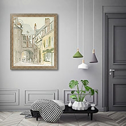 «Place Barthelme, Paris, c.1829» в интерьере коридора в классическом стиле «Place Barthelme, Paris, c.1829» в интерьере коридора в классическом стиле