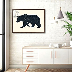 «Bear» в интерьере комнаты в скандинавском стиле над комодом «Bear» в интерьере комнаты в скандинавском стиле над комодом