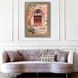 «Doorway of the Monastery of S Benedict at Subiaco» в интерьере в классическом стиле в фиолетовых тонах «Doorway of the Monastery of S Benedict at Subiaco» в интерьере в классическом стиле в фиолетовых тонах