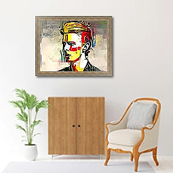 «picasso reimagined - David Bowie» в интерьере в классическом стиле над комодом «picasso reimagined - David Bowie» в интерьере в классическом стиле над комодом
