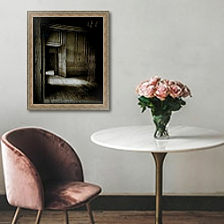 «Panelled room with ethereal figure..» в интерьере в классическом стиле над креслом «Panelled room with ethereal figure..» в интерьере в классическом стиле над креслом