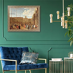 «The Piazza di San Marco, Venice» в интерьере в классическом стиле с зеленой стеной «The Piazza di San Marco, Venice» в интерьере в классическом стиле с зеленой стеной