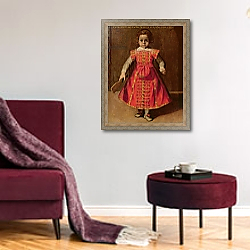 «Federico Ubaldo della Rovere aged 2, 1607» в интерьере гостиной в бордовых тонах «Federico Ubaldo della Rovere aged 2, 1607» в интерьере гостиной в бордовых тонах