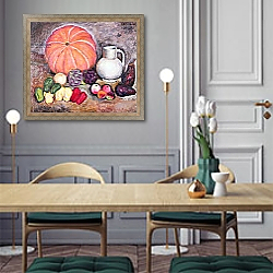 «Still life with Vegetables, 1914» в интерьере классической кухни у двери «Still life with Vegetables, 1914» в интерьере классической кухни у двери