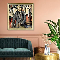 «Portrait of the Regisseur Alexander J. Tairov» в интерьере классической гостиной над диваном «Portrait of the Regisseur Alexander J. Tairov» в интерьере классической гостиной над диваном
