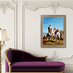 «The Horse of Gaada, or The Horse of Submission, 1864» в интерьере в классическом стиле над банкеткой «The Horse of Gaada, or The Horse of Submission, 1864» в интерьере в классическом стиле над банкеткой