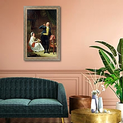 «Jacques Delille and his Wife, 1802» в интерьере классической гостиной над диваном «Jacques Delille and his Wife, 1802» в интерьере классической гостиной над диваном