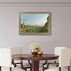 «The Arno in Florence with the Ponte alla Carraia, c.1745» в интерьере столовой в классическом стиле «The Arno in Florence with the Ponte alla Carraia, c.1745» в интерьере столовой в классическом стиле