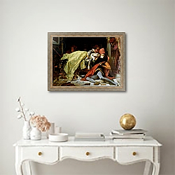 «Death of Francesca da Rimini and Paolo Malatesta, 1870» в интерьере в классическом стиле над столом «Death of Francesca da Rimini and Paolo Malatesta, 1870» в интерьере в классическом стиле над столом