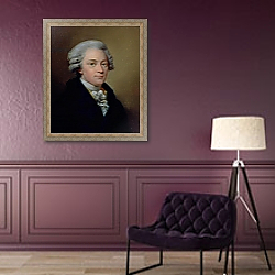«Portrait of Wolfgang Amadeus Mozart» в интерьере в классическом стиле в фиолетовых тонах «Portrait of Wolfgang Amadeus Mozart» в интерьере в классическом стиле в фиолетовых тонах