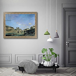 «The Seine and Notre Dame in Paris, 1864» в интерьере коридора в классическом стиле «The Seine and Notre Dame in Paris, 1864» в интерьере коридора в классическом стиле