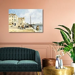 «View of the Zattere dock, Venice» в интерьере в классическом стиле в синих тонах «View of the Zattere dock, Venice» в интерьере в классическом стиле в синих тонах