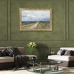«The Vladimirka Road, 1892» в интерьере в классическом стиле в синих тонах «The Vladimirka Road, 1892» в интерьере в классическом стиле в синих тонах