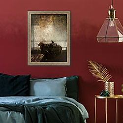 «'Beauty is a witch' series Elvaston Castle..'crow and chaise'» в интерьере спальни с акцентной стеной «'Beauty is a witch' series Elvaston Castle..'crow and chaise'» в интерьере спальни с акцентной стеной