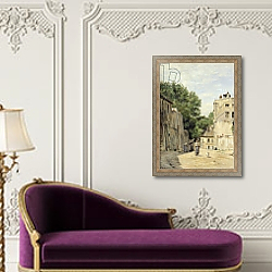 «Saint-Vincent Street, Montmartre» в интерьере в классическом стиле над банкеткой «Saint-Vincent Street, Montmartre» в интерьере в классическом стиле над банкеткой