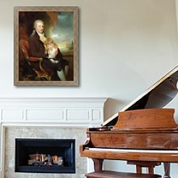 «Edward George Lind and his Son, Montague,» в интерьере классической гостиной над камином «Edward George Lind and his Son, Montague,» в интерьере классической гостиной над камином