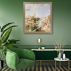 «The Canal Tolentini» в интерьере гостиной в зеленых тонах «The Canal Tolentini» в интерьере гостиной в зеленых тонах