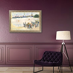 «View of the Aussenalster, 1909» в интерьере в классическом стиле в фиолетовых тонах «View of the Aussenalster, 1909» в интерьере в классическом стиле в фиолетовых тонах
