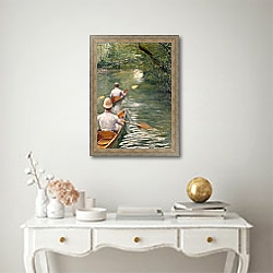 «The Canoes, 1878» в интерьере в классическом стиле над столом «The Canoes, 1878» в интерьере в классическом стиле над столом