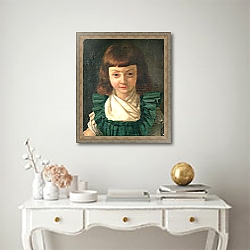 «Portrait of Louis XVII as a child, 1791» в интерьере в классическом стиле над столом «Portrait of Louis XVII as a child, 1791» в интерьере в классическом стиле над столом