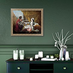 «Sultana being offered coffee by a servant» в интерьере в классическом стиле в синих тонах «Sultana being offered coffee by a servant» в интерьере в классическом стиле в синих тонах