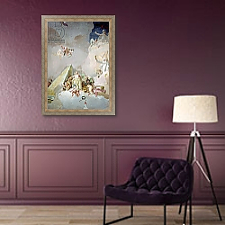 «The Glory of Spain, from the ceiling of the Throne Room, 1762-66» в интерьере в классическом стиле в фиолетовых тонах «The Glory of Spain, from the ceiling of the Throne Room, 1762-66» в интерьере в классическом стиле в фиолетовых тонах