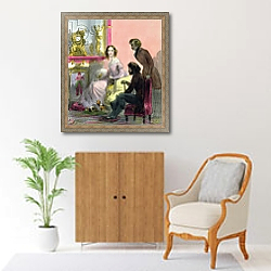 «The Duchess, plate 13 from 'Les Femmes de Paris', 1841-42» в интерьере столовой в классическом стиле «The Duchess, plate 13 from 'Les Femmes de Paris', 1841-42» в интерьере столовой в классическом стиле