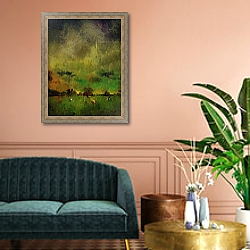 «A storm at Calke Abbey, Derbyshire» в интерьере классической гостиной над диваном «A storm at Calke Abbey, Derbyshire» в интерьере классической гостиной над диваном