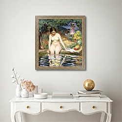 «Bather; Baigneuse, 1910» в интерьере в классическом стиле над столом «Bather; Baigneuse, 1910» в интерьере в классическом стиле над столом