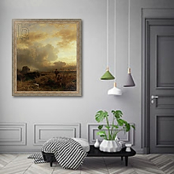 «Clearing Thunderstorm in the Countryside, 1857» в интерьере коридора в классическом стиле «Clearing Thunderstorm in the Countryside, 1857» в интерьере коридора в классическом стиле