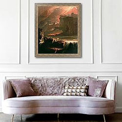 «Sadak in Search of the Waters of Oblivion, 1812» в интерьере гостиной в классическом стиле над диваном «Sadak in Search of the Waters of Oblivion, 1812» в интерьере гостиной в классическом стиле над диваном