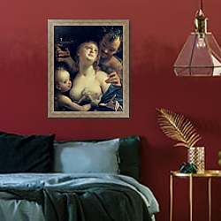 «Bacchus, Venus and Cupid» в интерьере спальни с акцентной стеной «Bacchus, Venus and Cupid» в интерьере спальни с акцентной стеной