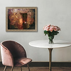 «Irish cottage series - front door/pink wall with turf fire» в интерьере в классическом стиле над креслом «Irish cottage series - front door/pink wall with turf fire» в интерьере в классическом стиле над креслом