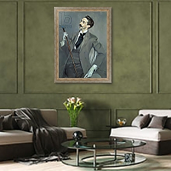 «Count Robert de Montesquiou 1897» в интерьере зеленой гостиной над диваном «Count Robert de Montesquiou 1897» в интерьере зеленой гостиной над диваном