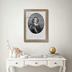 «Portrait of Giles Strangeways, from 'Characters Illustriousin British History', 1815» в интерьере в классическом стиле над столом «Portrait of Giles Strangeways, from 'Characters Illustriousin British History', 1815» в интерьере в классическом стиле над столом