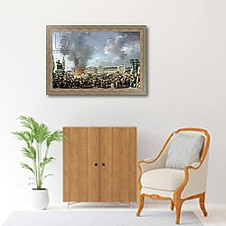 «The Celebration of Unity, Destroying the Emblems of Monarchy, Place de la Concorde, 10th August 1793» в интерьере в классическом стиле над комодом «The Celebration of Unity, Destroying the Emblems of Monarchy, Place de la Concorde, 10th August 1793» в интерьере в классическом стиле над комодом