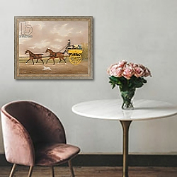 «A Gentleman driving Tandem to a Jaunting Car» в интерьере в классическом стиле над креслом «A Gentleman driving Tandem to a Jaunting Car» в интерьере в классическом стиле над креслом