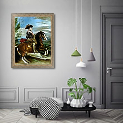 «Equestrian Portrait of King Philip IV of Spain» в интерьере коридора в классическом стиле «Equestrian Portrait of King Philip IV of Spain» в интерьере коридора в классическом стиле
